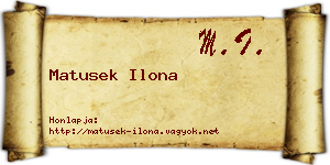 Matusek Ilona névjegykártya